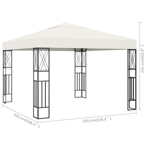 Gazebo 3x3 m Crema in Tessuto