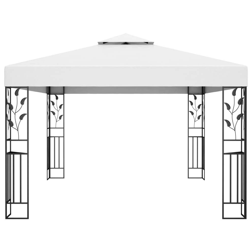 Gazebo con Tetto Doppio 3x4 m Bianco