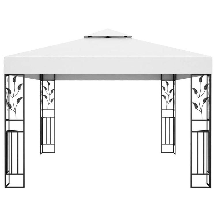 Gazebo con Tetto Doppio 3x4 m Bianco