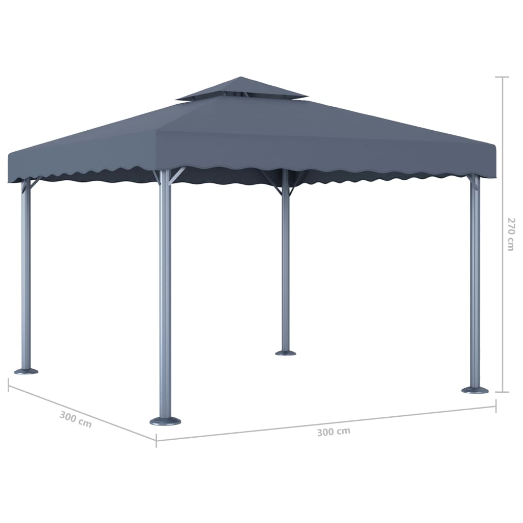 Gazebo 300x300 cm Antracite Alluminio