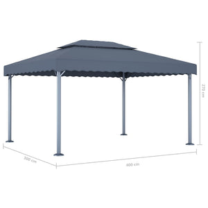 Gazebo 400x300 cm Antracite Alluminio