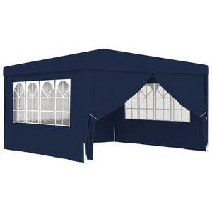 Gazebo Professionale con Pareti 4x4 m Blu 90 g/mq