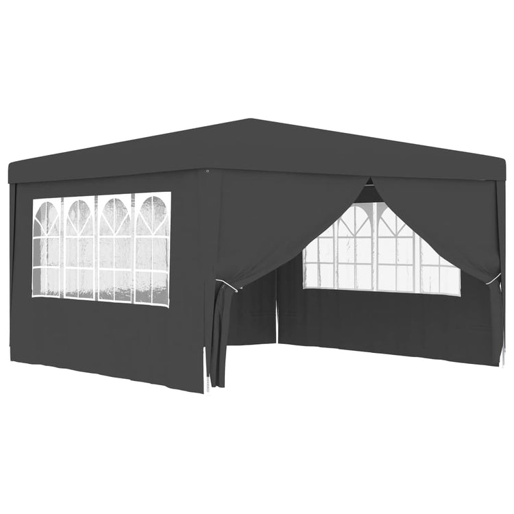 Gazebo Professionale con Pareti 4x4 m Antracite 90 g/mq