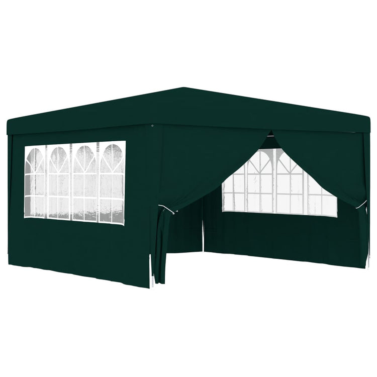 Gazebo Professionale con Pareti 4x4 m Verde 90 g/mq