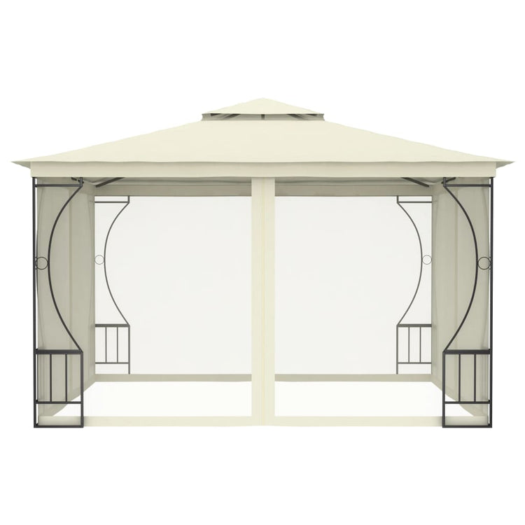 Gazebo con Rete 300x300x265 cm Crema