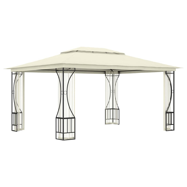 Gazebo con Rete 300x400x265 cm Crema