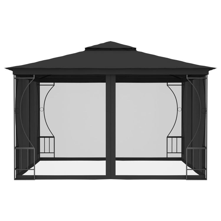 Gazebo con Rete 300x300x265 cm Antracite