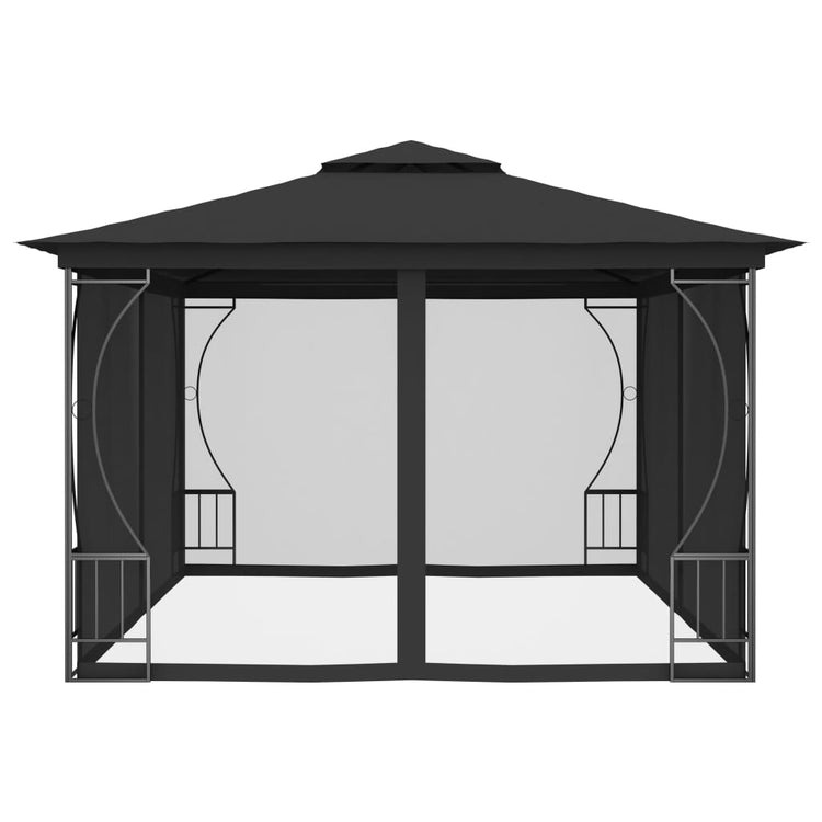 Gazebo con Rete 300x400x265 cm Antracite