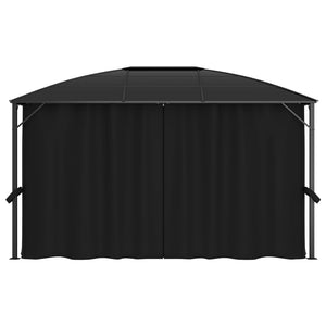 Gazebo con Tende 400x300x265 cm Antracite