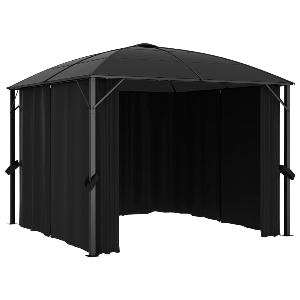 Gazebo con Tende 300x300x265 cm Antracite