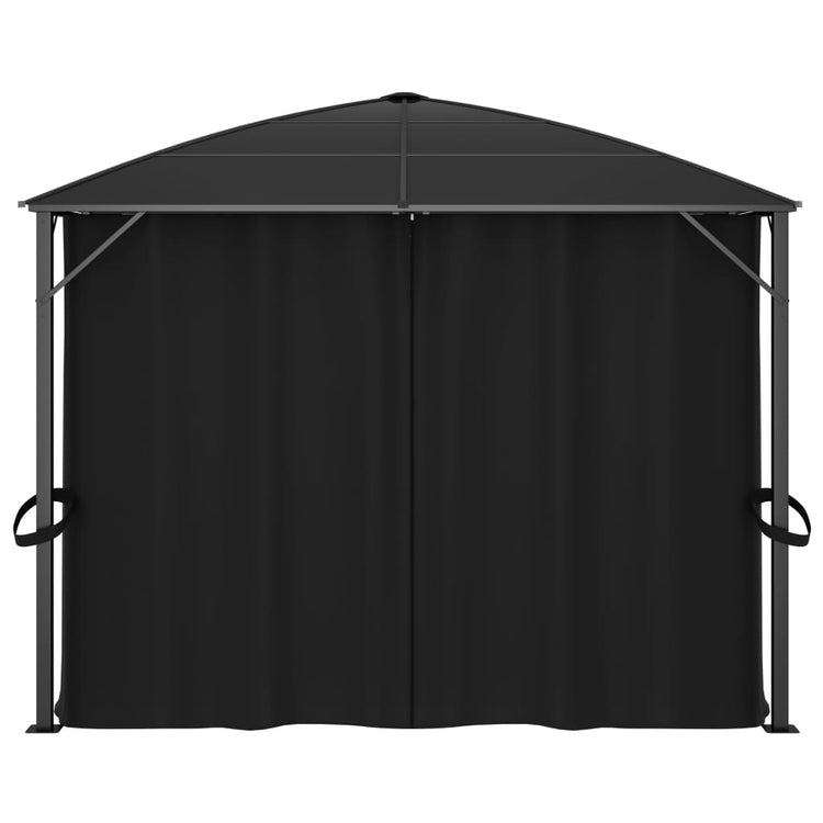 Gazebo con Tende 400x300x265 cm Antracite