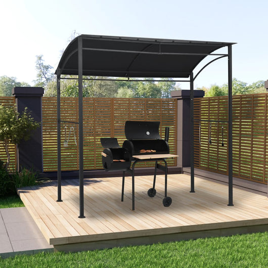 Gazebo per Barbecue 215x150x220 cm Antracite in Acciaio