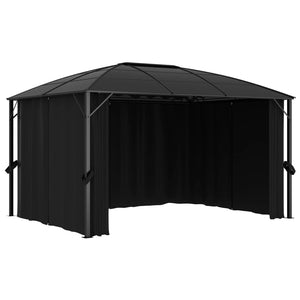 Gazebo con Tende 400x300x265 cm Antracite