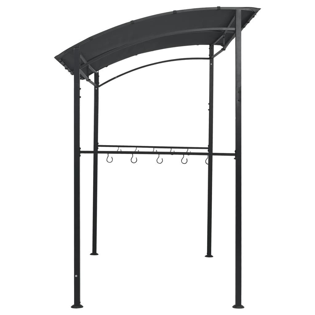 Gazebo per Barbecue 215x150x220 cm Antracite in Acciaio