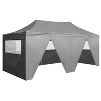 Gazebo Pieghevole con 4 Pareti 3x6m Acciaio Antracite