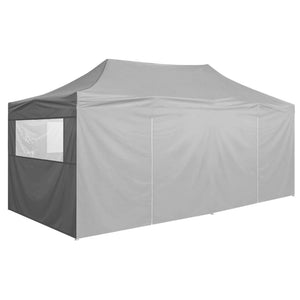 Gazebo Pieghevole con 4 Pareti 3x6m Acciaio Antracite