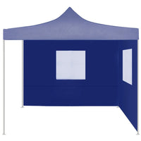 Gazebo Pieghevole Professionale 2 Pareti 2x2m Acciaio Blu