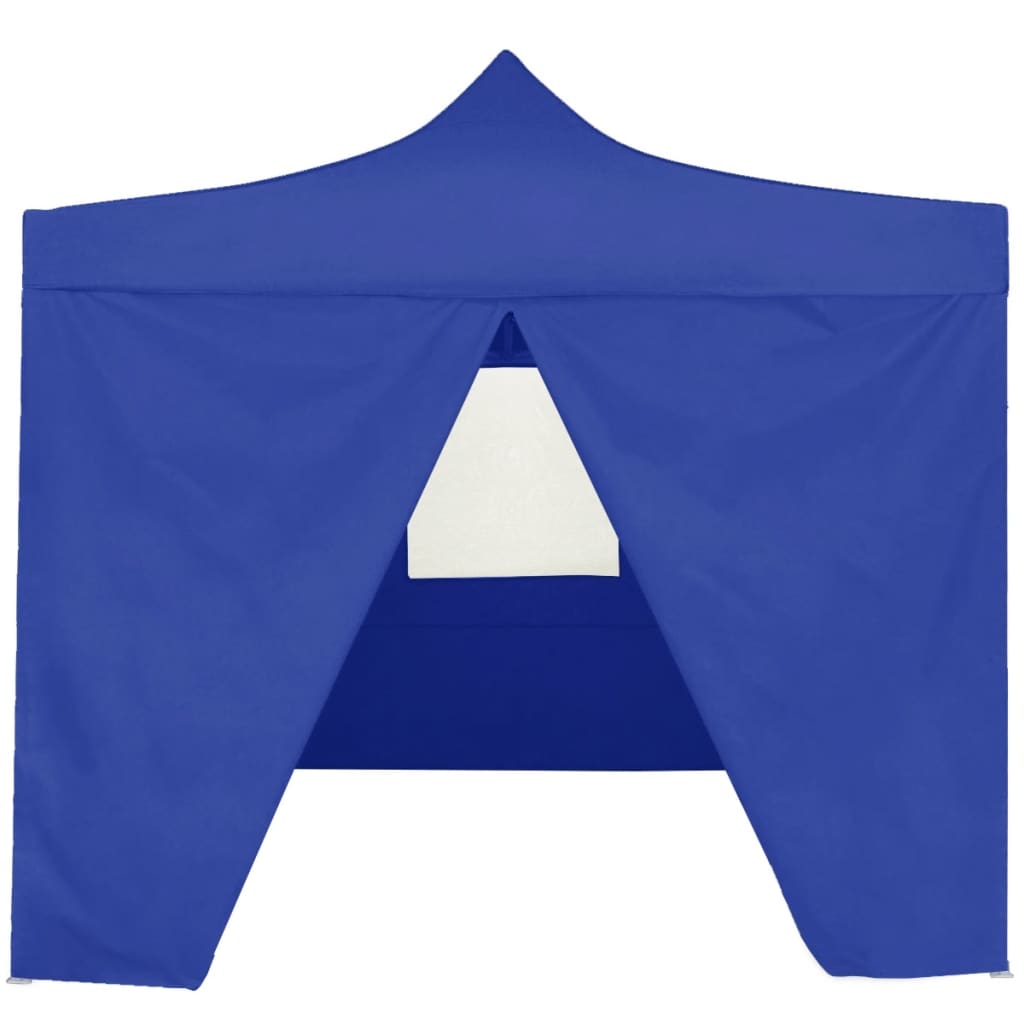 Gazebo Pieghevole Professionale 4 Pareti 2x2m Acciaio Blu