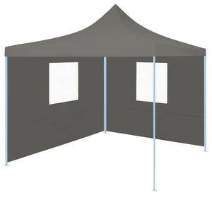 Gazebo Professionale Pieghevole 2 Pareti 2x2m Acciaio Antracite