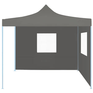 Gazebo Professionale Pieghevole 2 Pareti 2x2m Acciaio Antracite