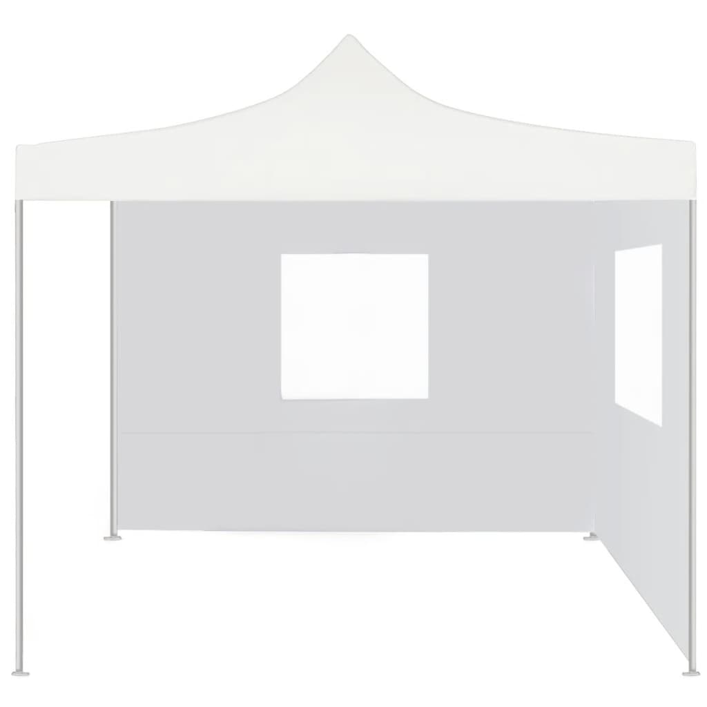 Gazebo Pieghevole Professionale 2 Pareti 2x2m Acciaio Bianco