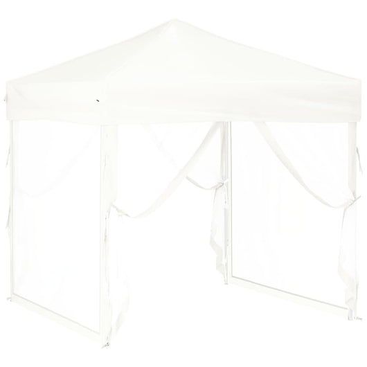 Tenda per Feste Pieghevole con Pareti Laterali Bianco 2x2 m