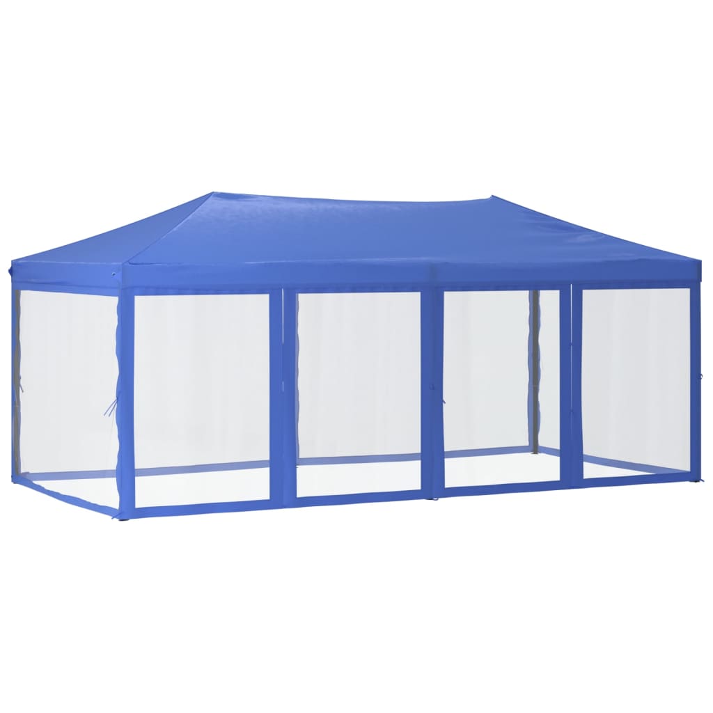 Tenda per Feste Pieghevole con Pareti Laterali Blu 3x6 m