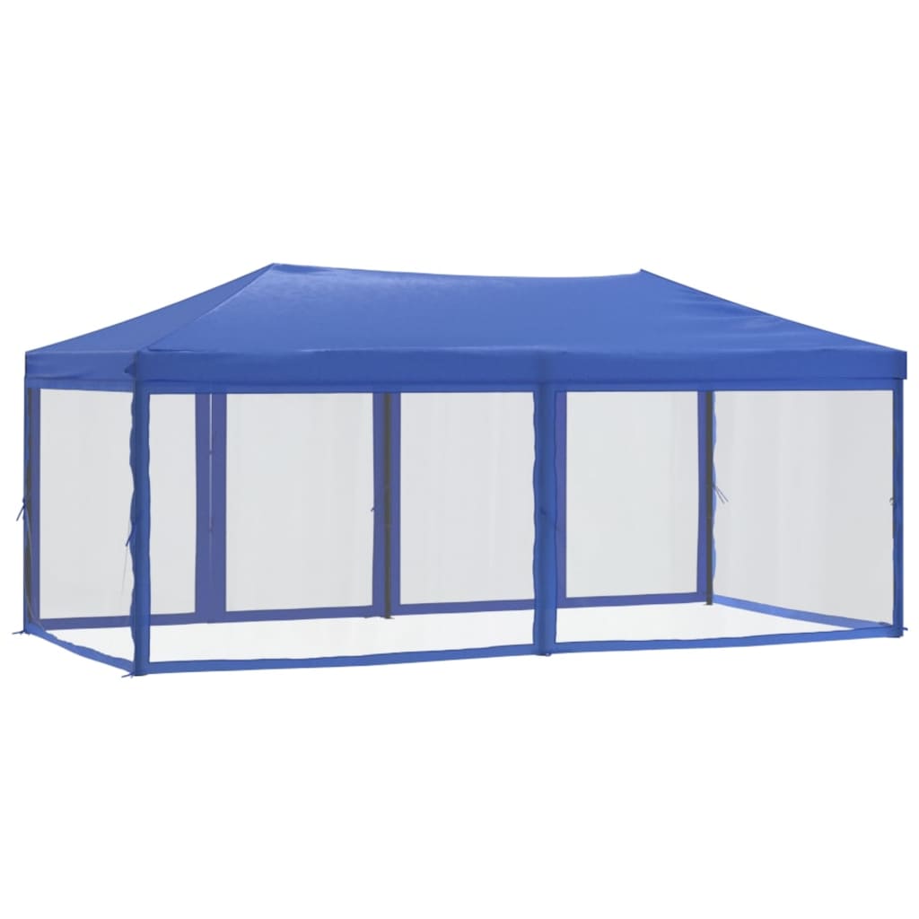 Tenda per Feste Pieghevole con Pareti Laterali Blu 3x6 m