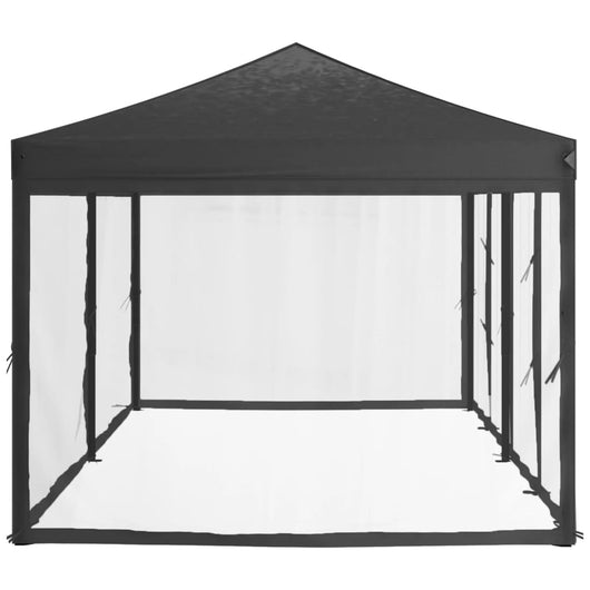 Tenda per Feste Pieghevole con Pareti Laterali Antracite 3x6 m