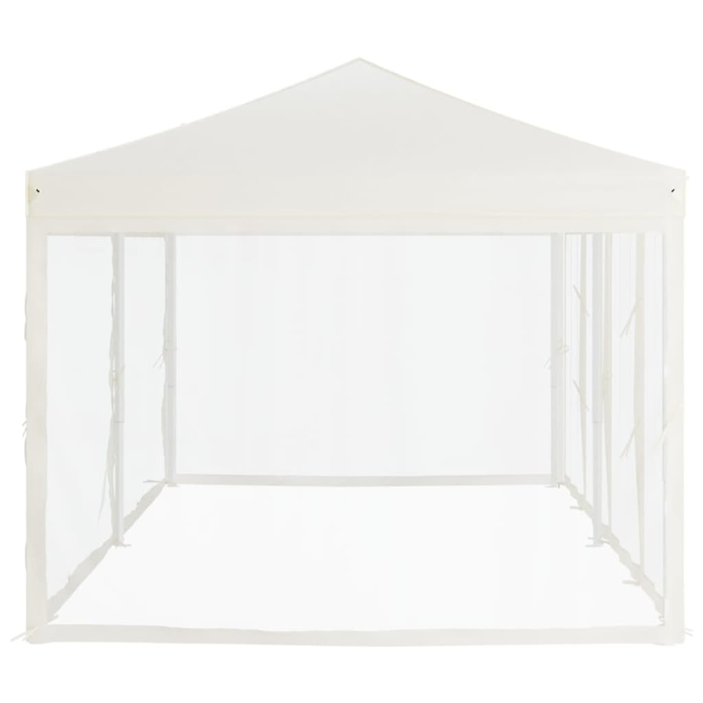 Tenda per Feste Pieghevole con Pareti Laterali Crema 3x6 m