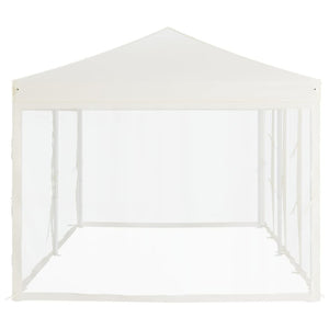 Tenda per Feste Pieghevole con Pareti Laterali Crema 3x6 m