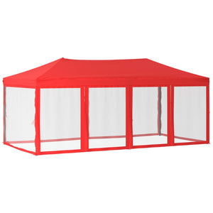 Tenda per Feste Pieghevole con Pareti Laterali Rosso 3x6 m