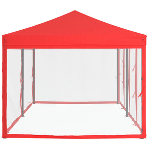 Tenda per Feste Pieghevole con Pareti Laterali Rosso 3x6 m