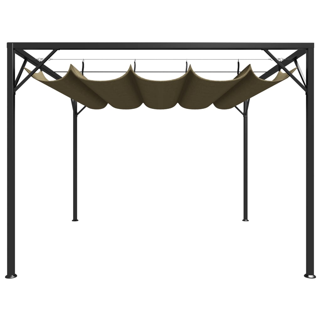 Gazebo da Giardino con Tetto Retrattile 3x3 m Talpa 180 g/mq