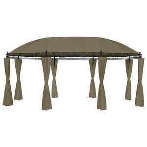 Gazebo con Tende 520x349x255 cm Grigio Talpa 180 g/mq