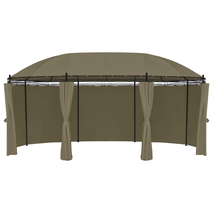 Gazebo con Tende 520x349x255 cm Grigio Talpa 180 g/mq