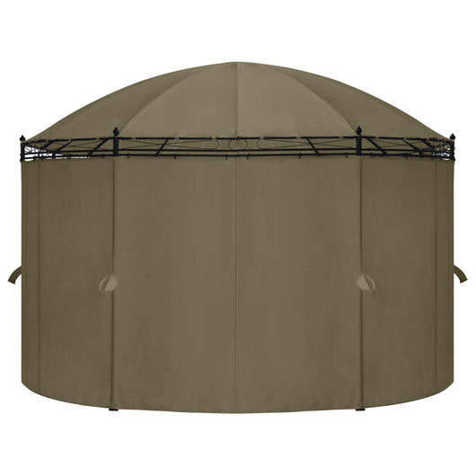 Gazebo con Tende 520x349x255 cm Grigio Talpa 180 g/mq