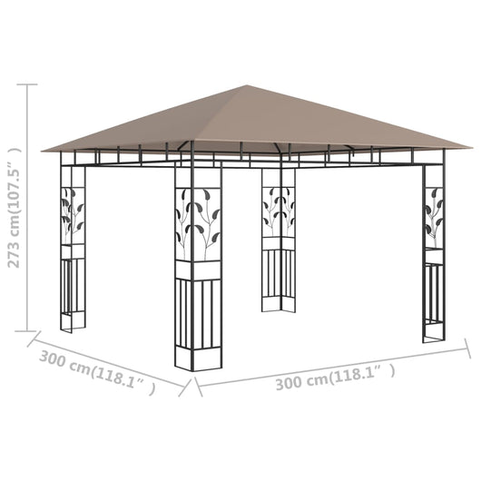 Gazebo con Zanzariera 3x3x2,73 m Talpa 180 g/mq