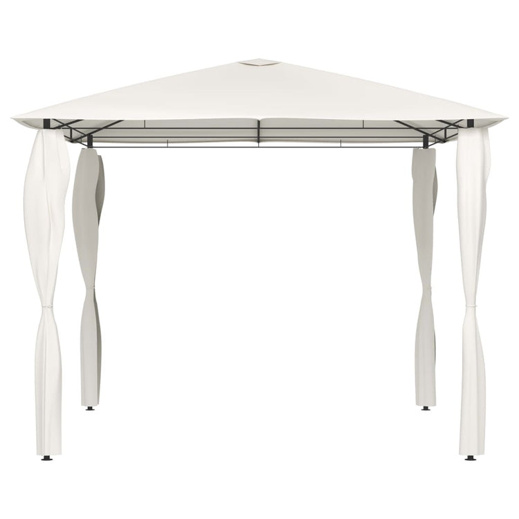 Gazebo con Montanti Rivestiti 3x3x2,6 m Crema 160 g/mq