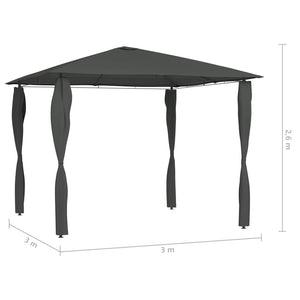 Gazebo con Montanti Rivestiti 3x3x2,6 m Antracite 160 g/mq