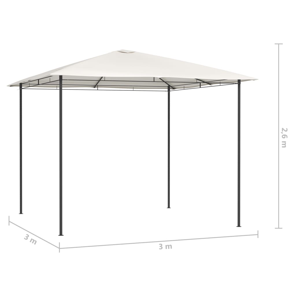 Gazebo 3x3x2,6 m Crema 160 g/mq