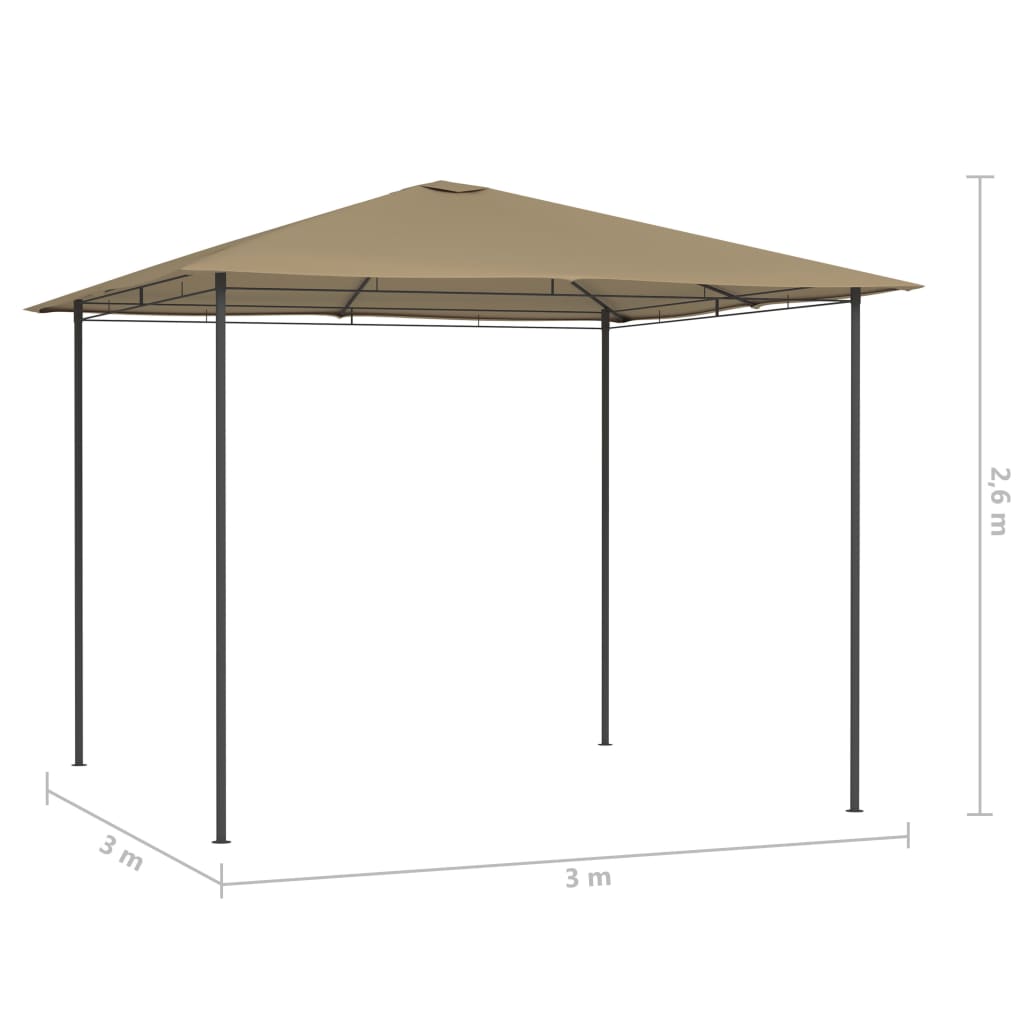 Gazebo 3x3x2,6 m Grigio Talpa 160 g/mq