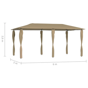 Gazebo con Montanti Rivestiti 3x6x2,6 m Talpa 160 g/mq