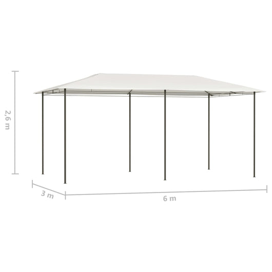 Gazebo 3x6x2,6 m Crema 160 g/mq