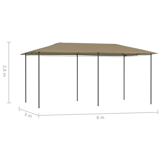 Gazebo 3x6x2,6 m Grigio Talpa 160 g/mq