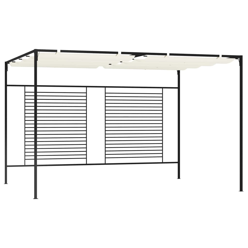 Gazebo con Tetto Retrattile 3x4x2,3 m Crema 180 g/mq