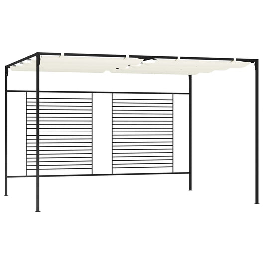 Gazebo con Tetto Retrattile 3x4x2,3 m Crema 180 g/mq