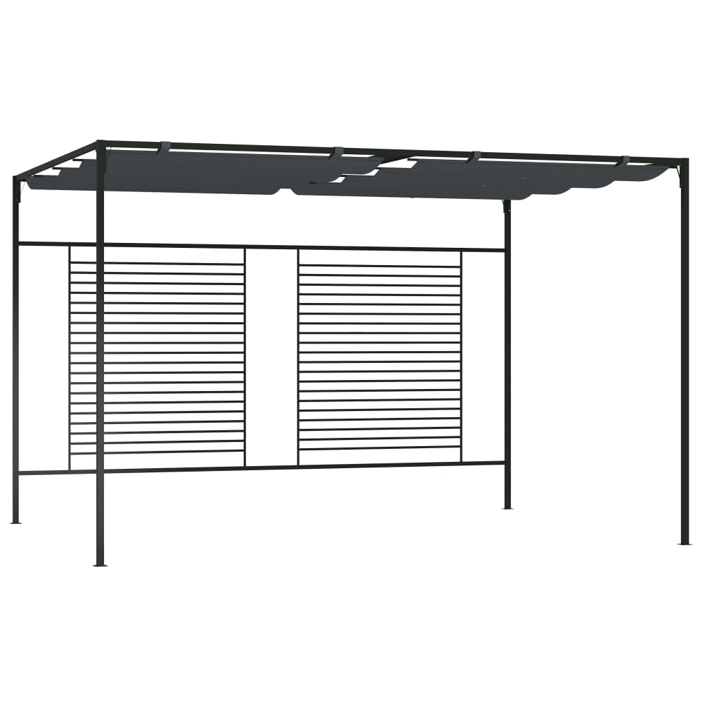 Gazebo con Tetto Retrattile 4x3x2,3 m Antracite 180 g/mq