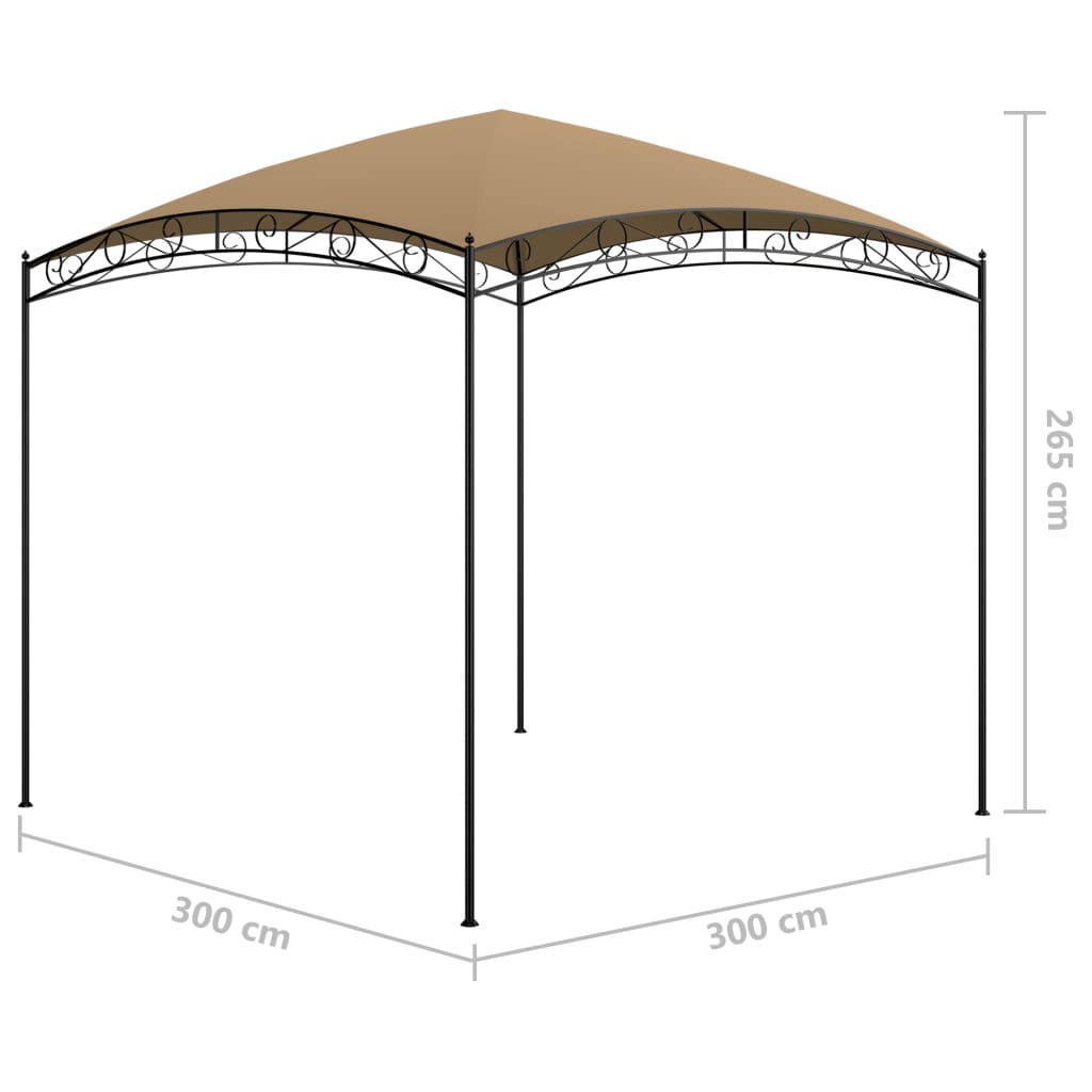 Gazebo 3x3x2,65 m Grigio Talpa 180 g/mq