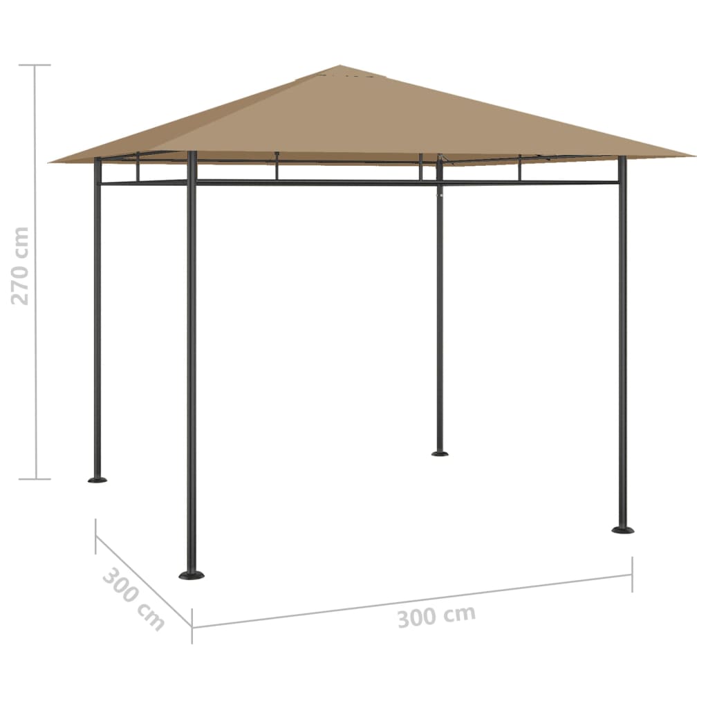 Gazebo 3x3x2,7 m Grigio Talpa 180 g/mq